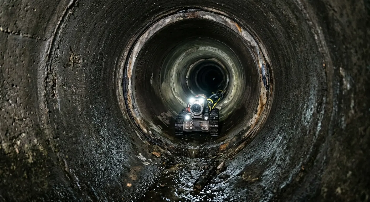 Robotic sewer camera inspecting pipe interior for Sewer Line Cleaning in Kula